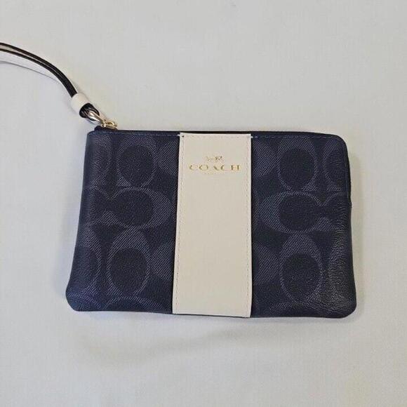 Coach Zip Denim Color Wristlet Wallet. Travel Vacation Night Out Bag - Picture 1 of 7